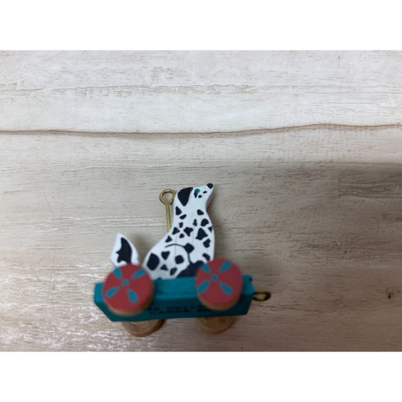 Vtg 1989 Hallmark Keepsake Miniature  Christmas Tree Ornament Puppy Cart - Picture 5 of 7
